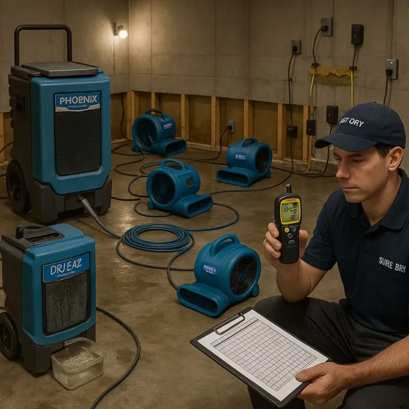 Structural Drying and Dehumidification process in San Joaquin County, CA